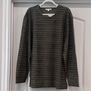 Threads 4 Thought Olive Green Striped Long Sleeve